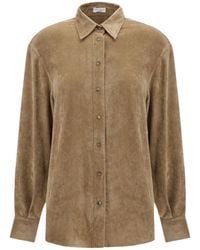 Brunello Cucinelli - Snap-Button Corduroy Shirt - Lyst