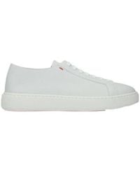 Santoni - Round Toe Lace-Up Sneakers - Lyst