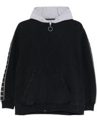 Balenciaga - Stripe Patched Hooded Zip-Up Hoodie - Lyst