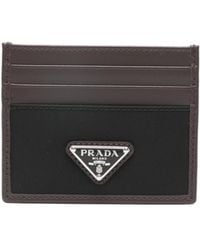 Prada - Triangle-Logo Two-Toned Cardholder - Lyst