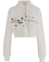 CASABLANCA - Butterfly Print Cropped Hoodie - Lyst