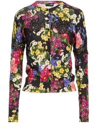 Dolce & Gabbana - Floral Print Knitted Sweater - Lyst
