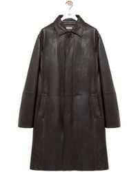 Loewe - Long Coat Made Of Leather - Lyst