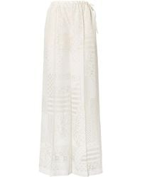 Fendi - Patchwork Motif Wide-Leg Drawstring Pants - Lyst