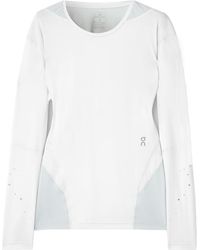 On Shoes - Paneled Mesh And Stretch-Jersey T-Shirt - Lyst