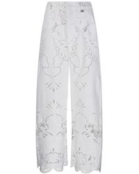 GIUSEPPE DI MORABITO - Wide-Leg Cut-Out Detailed Trousers - Lyst