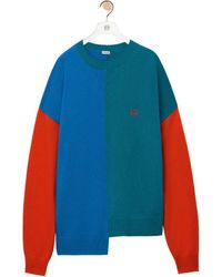 Loewe - Asymmetric Colour-Block Knitted Jumper - Lyst