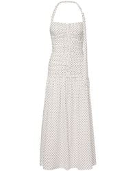 Posse - Edie Polka-Dot Halterneck Midi Dress - Lyst