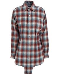 Maison Margiela - Classic Plaid Long-Sleeve Wool Shirt - Lyst