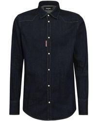 DSquared² - Dark-Wash Denim Shirt - Lyst