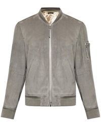 Tom Ford - Ribbed Trim Bomber Jacket - Lyst