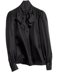 Gucci - Printed Silk Twill Shirt With Bow - Lyst