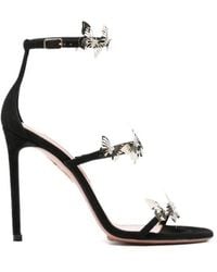 Aquazzura - Butterfly-Embellished Heeled Sandals - Lyst
