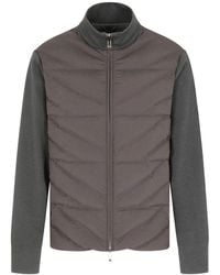Emporio Armani - Quilted Panelled Padded Jacket - Lyst