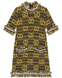 Gucci - Gg Motif Short-Sleeved Dress - Lyst