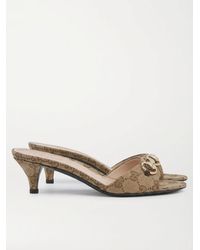 Gucci - Monogram Horsebit Mules - Lyst