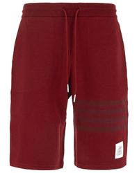 Thom Browne - Stripe Detailed Drawstring Shorts - Lyst