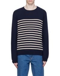 A.P.C. - Mattew Striped Crewneck Knitted Jumper - Lyst
