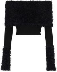 Jean Paul Gaultier - Ribbed Knit And Fuzzy Sweater - Lyst