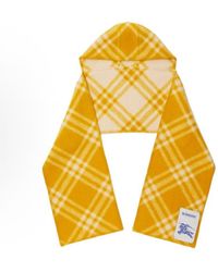 Burberry - Check Wool Hooded Scarf - Lyst