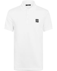 Balmain - Solid Color Polo Shirt - Lyst
