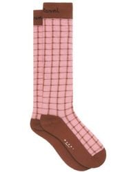 Marni - Jacquard Checked-Pattern Socks - Lyst