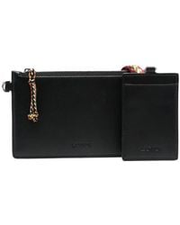 Lanvin - Logo-Debossed Leather Clutch - Lyst