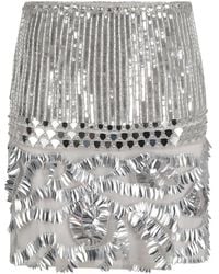 Alberta Ferretti - Sequin-Embellished High Waist Mini Skirt - Lyst