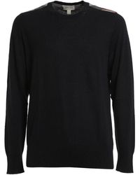 Burberry - Round Neck Plaid Pullover - Lyst