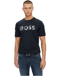 BOSS - Logo-Appliqué Cotton T-Shirt - Lyst