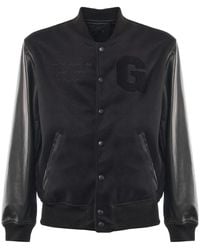 Giuliano Galiano - Varsity Leather-Sleeve Jacket - Lyst