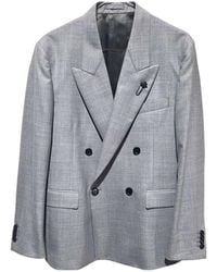 Lardini - Double-Breasted Peak-Lapel Blazer - Lyst
