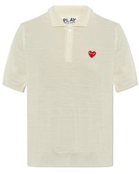 COMME DES GARÇONS PLAY - Logo-Patch Knitted Polo Shirt - Lyst