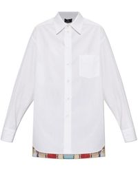 Etro - Cotton And Silk Shirt With Placed Print On The Back - Lyst
