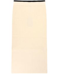 Pinko - Nuova Guinea Logo Patch Knitted Midi Skirt - Lyst