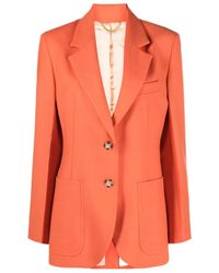 Victoria Beckham - Single-Breasted Twill Blazer - Lyst