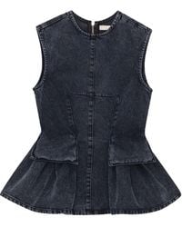 REMAIN Birger - Lace Trim Zip-Up Blouse - Lyst