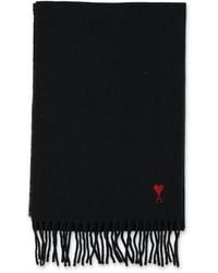 Ami Paris - Ami Ami De Coeur Fringed Scarf - Lyst