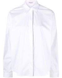 Brunello Cucinelli - Embellished Curved Hem Shirt - Lyst