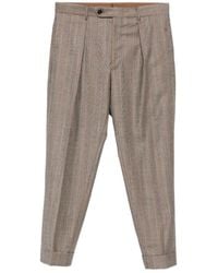 Berwich - Check-Pattern Pleated Trousers - Lyst