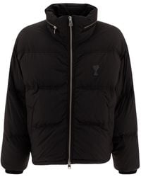 Ami Paris - Ami De Coeur Quilted Puffer Jacket - Lyst