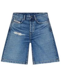DIESEL - De-Sire-Short Ripped Denim Shorts - Lyst