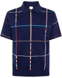 Paul Smith - Signature Stripe Check Knitted Polo Shirt - Lyst
