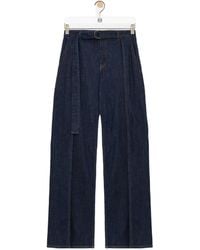 Loewe - Logo Patch Wide Leg Jeans - Lyst