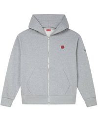 KENZO - Boke Flower Embroidered Zipped Hoodie - Lyst