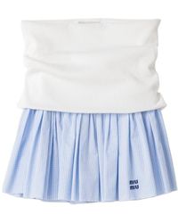 Miu Miu - Two-Toned Panelled Mini Skirt - Lyst