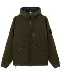 Stone Island - Logo Patch Zip-Up Jacket - Lyst