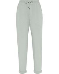 Brunello Cucinelli - Monili Bead-Embellished Drawstring Track Pants - Lyst