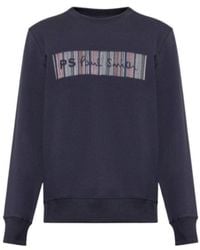 Paul Smith - Ps Paul Smith Logo Embroidered Crewneck Sweatshirt - Lyst