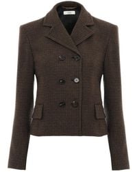 Chloé - Chloé Double-Breasted Houndstooth Jacket - Lyst